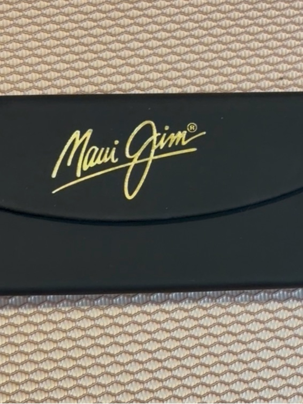 Maui Jim Black Sunglasses Case with Gold Logo Interior